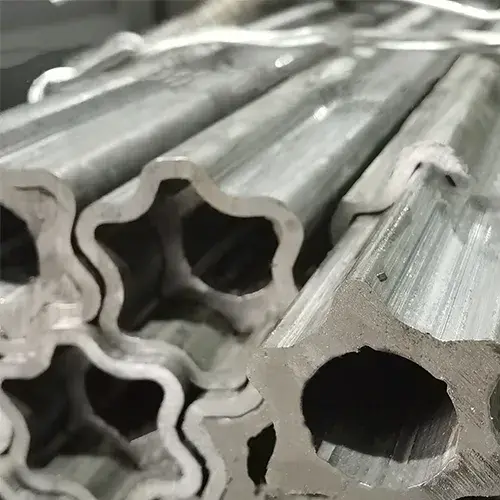 The image shows a close-up detail of the cross-section of a star shaped tube