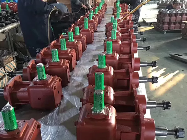 The picture shows a photo of the Rotary Cutter Gearbox produced in the factory