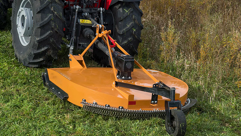 rotary cutter tractor field operation
