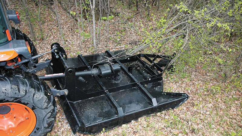 heavy-duty 3-point PTO brush mower with torque limiter protecting gearbox